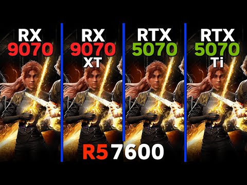 RX 9070 vs RX 9070 XT vs RTX 5070 vs RTX 5070 Ti | Ryzen 5 7600 | Tested in 15 games